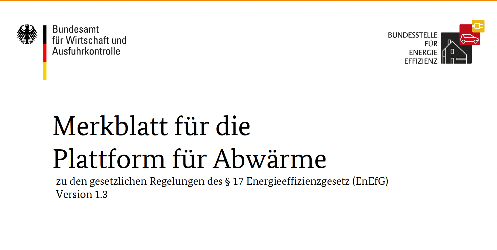Merkblatt für die Plattform für Abwärme Merkblatt für die Plattform für Abwärme